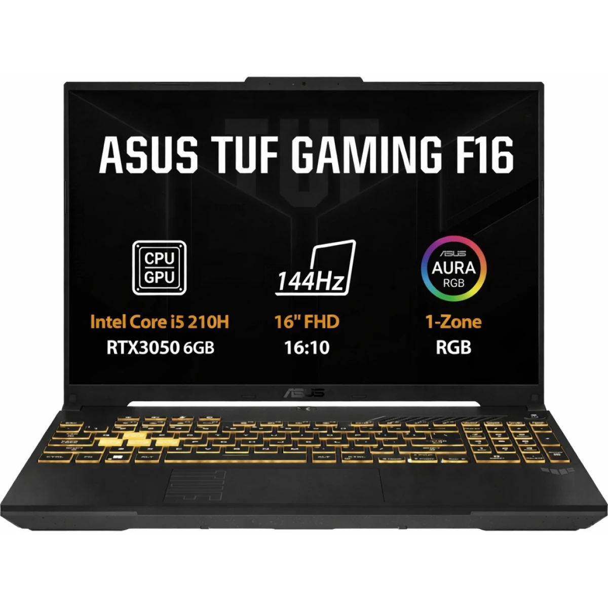 ASUS TUF F16 (2025) FX607VU Intel Core 5 210H 8-Cores w/ Nvidia RTX 3050 6GB DDR6 & 16" IPS 144Hz Display - Black