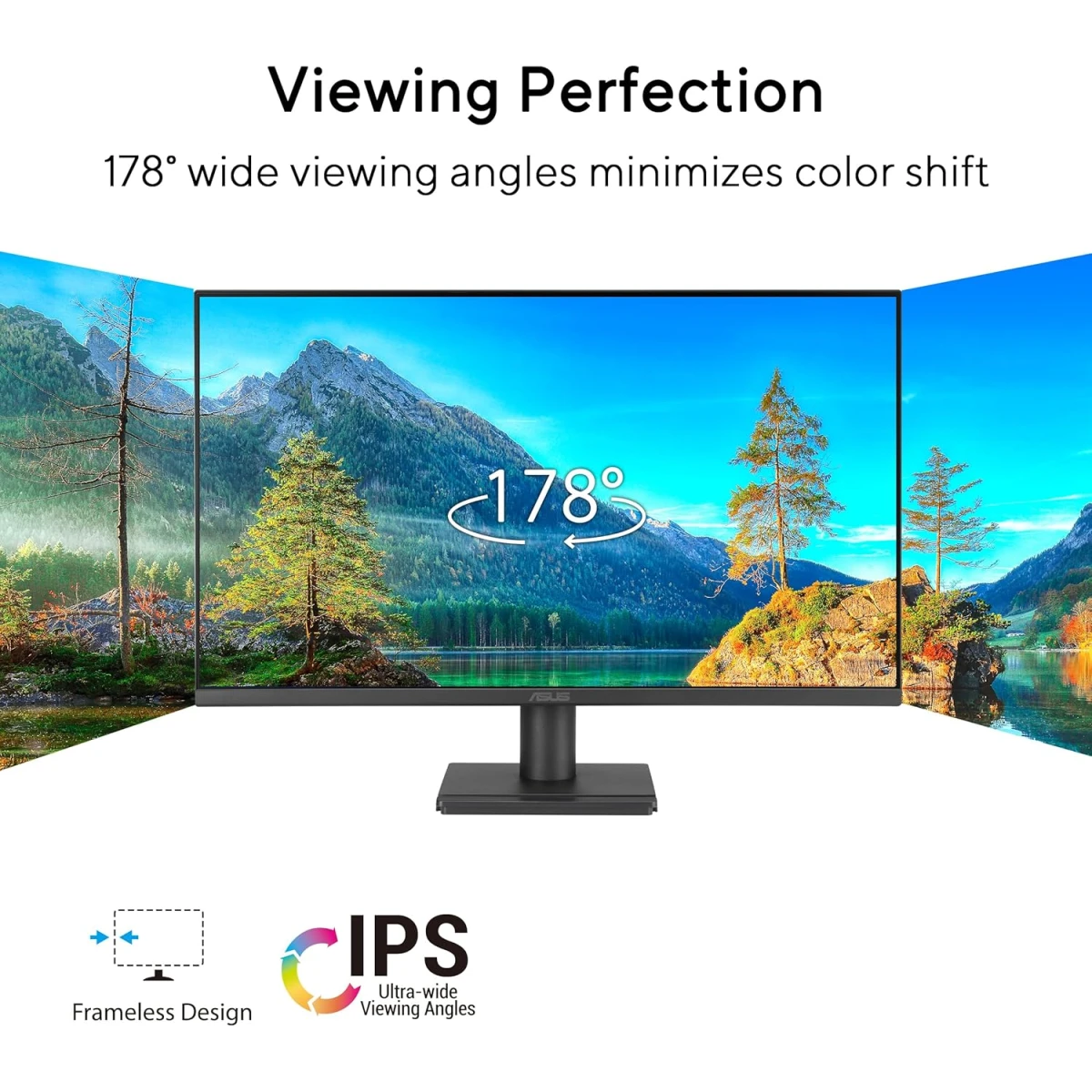 ASUS VA249QG Eye Care Gaming 24” IPS Full HD 120Hz 1ms Low Blue Light Flicker Free Ultra-Slim 300 nits w/ VGA , Display Port , Support 120Hz on PS5 ,HDMI & Speakers