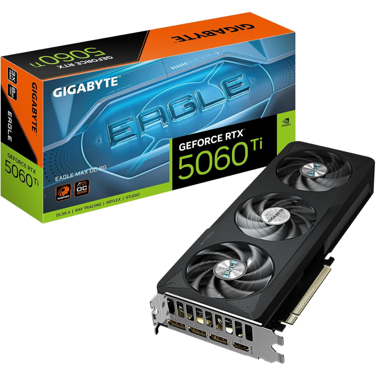 GIGABYTE GeForce RTX 5060 Ti Eagle MAX OC 8G Graphics Card, 8GB 128-bit GDDR7, PCIe 5.0, WINDFORCE Cooling System OC-8GD Video Card
