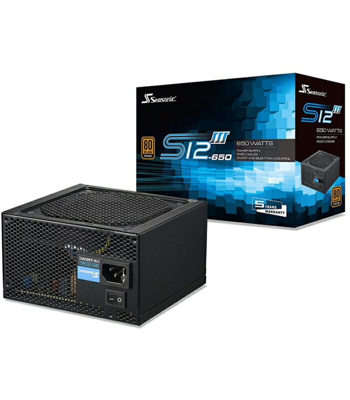 Seasonic S12III 650 650W 80+ Bronze ATX12V & EPS12V Direct Cable Wire Output Smart & Silent Fan Control