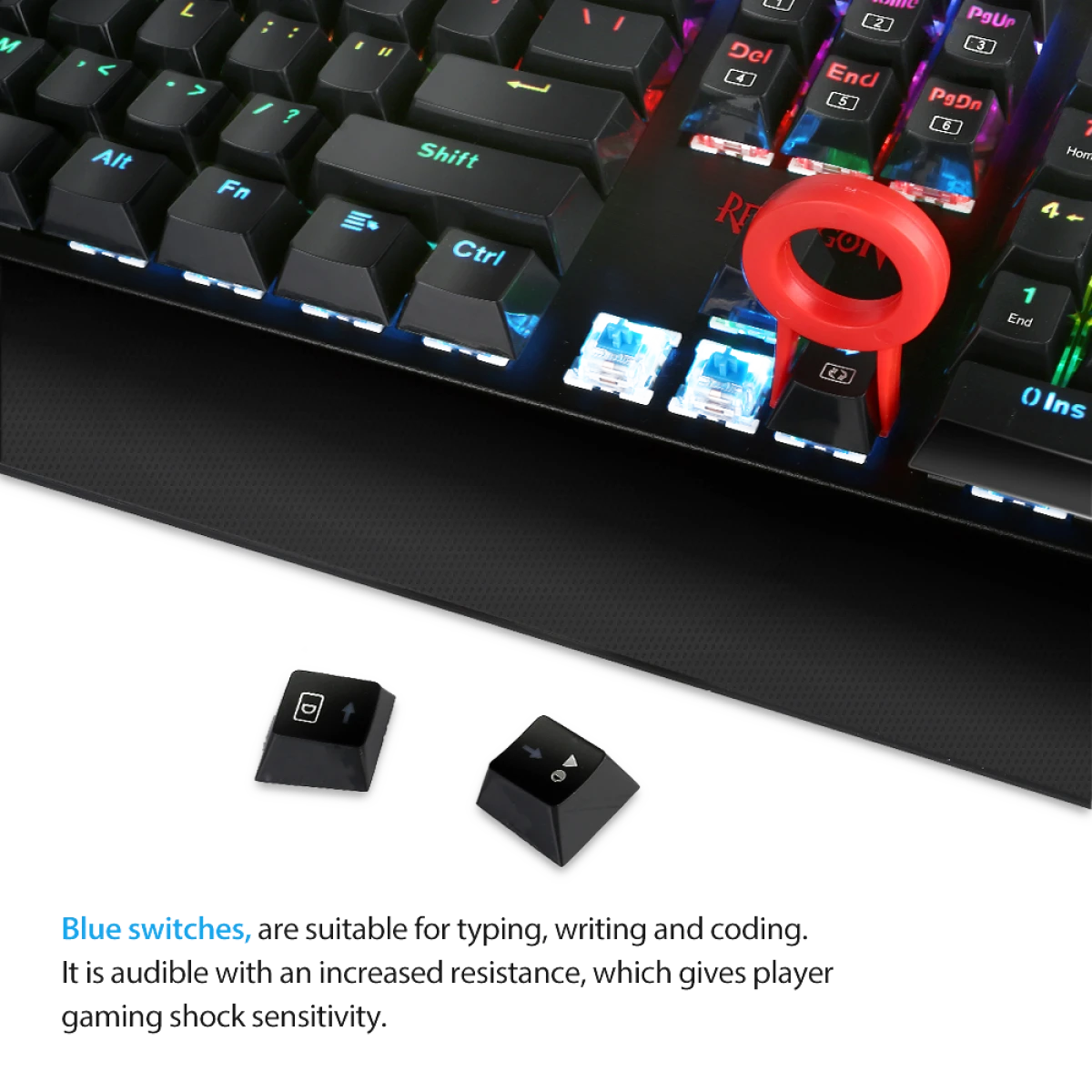 Redragon KALA K557 RGB Metal-Waterproof MECHANICAL - Blue Switch