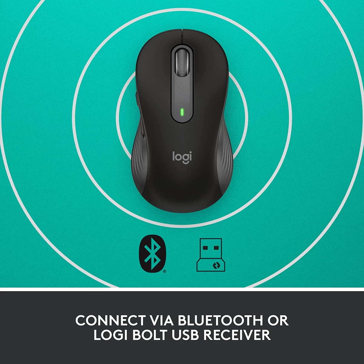 Logitech Signature M650 Wireless Mouse For Small to Medium Sized Hands 2-Year Battery Silent Clicks Customizable Side Buttons Bluetooth For PC/Mac/Multi-Device/Chromebook - Graphite