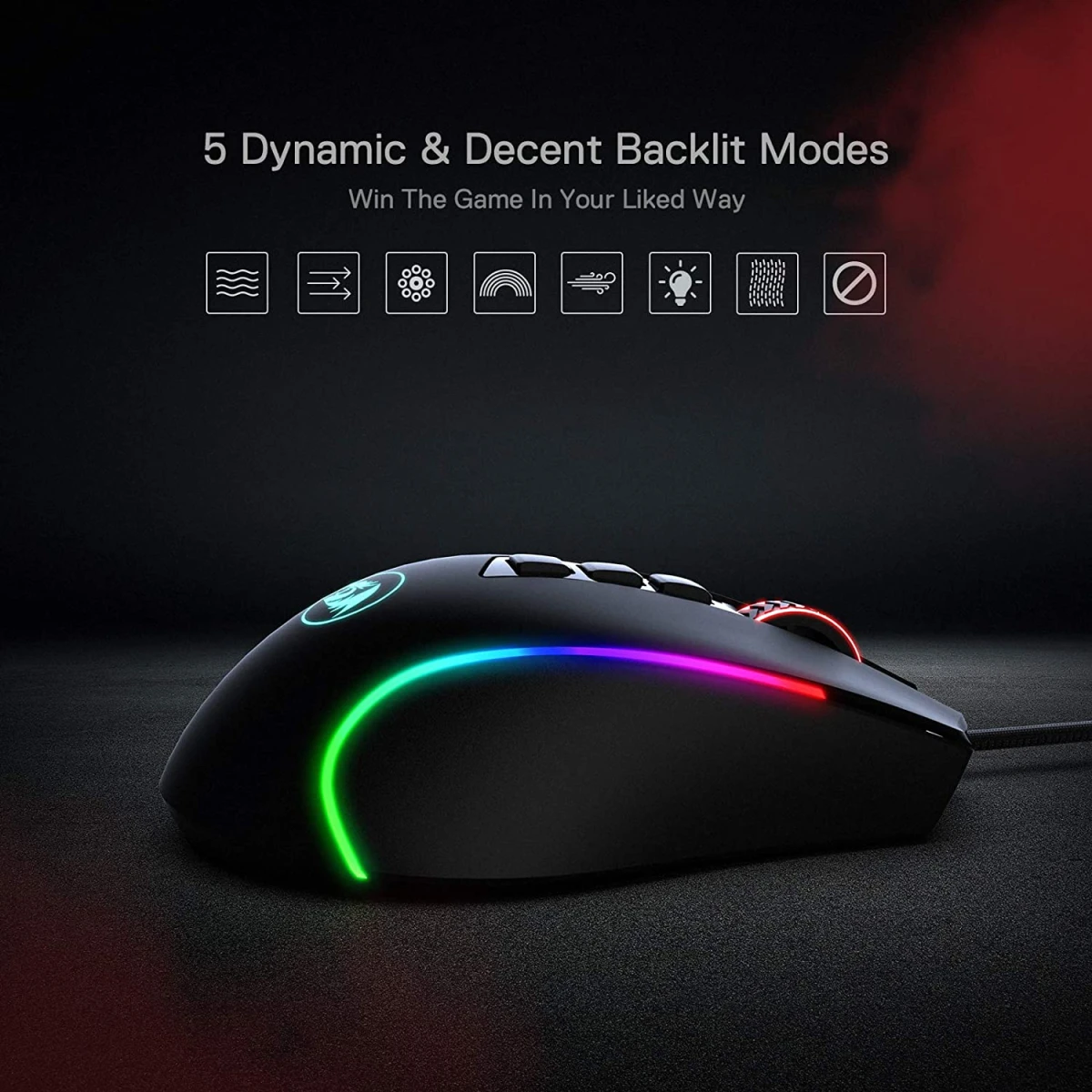 Redragon M612 Predator RGB 11 Programmable Buttons & 5 Backlit Modes