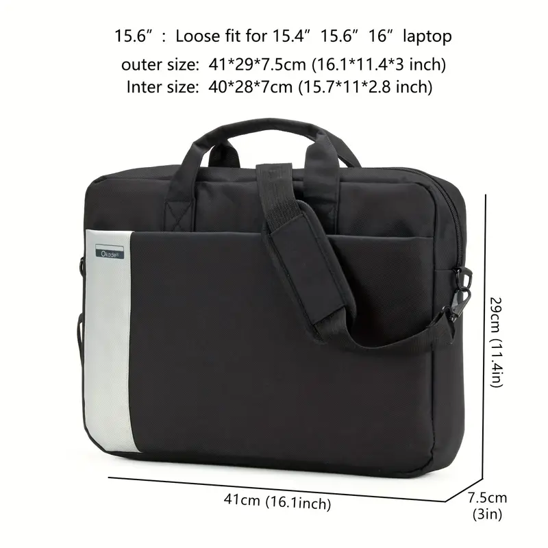 Large Space Laptop Bag Shoulder Bag, Okade 3 Layer Sponge Shockproof Padding Trolley Business Style Bag, For Commuting Office Trip, College Gift, Going Out Men Women Briefcase