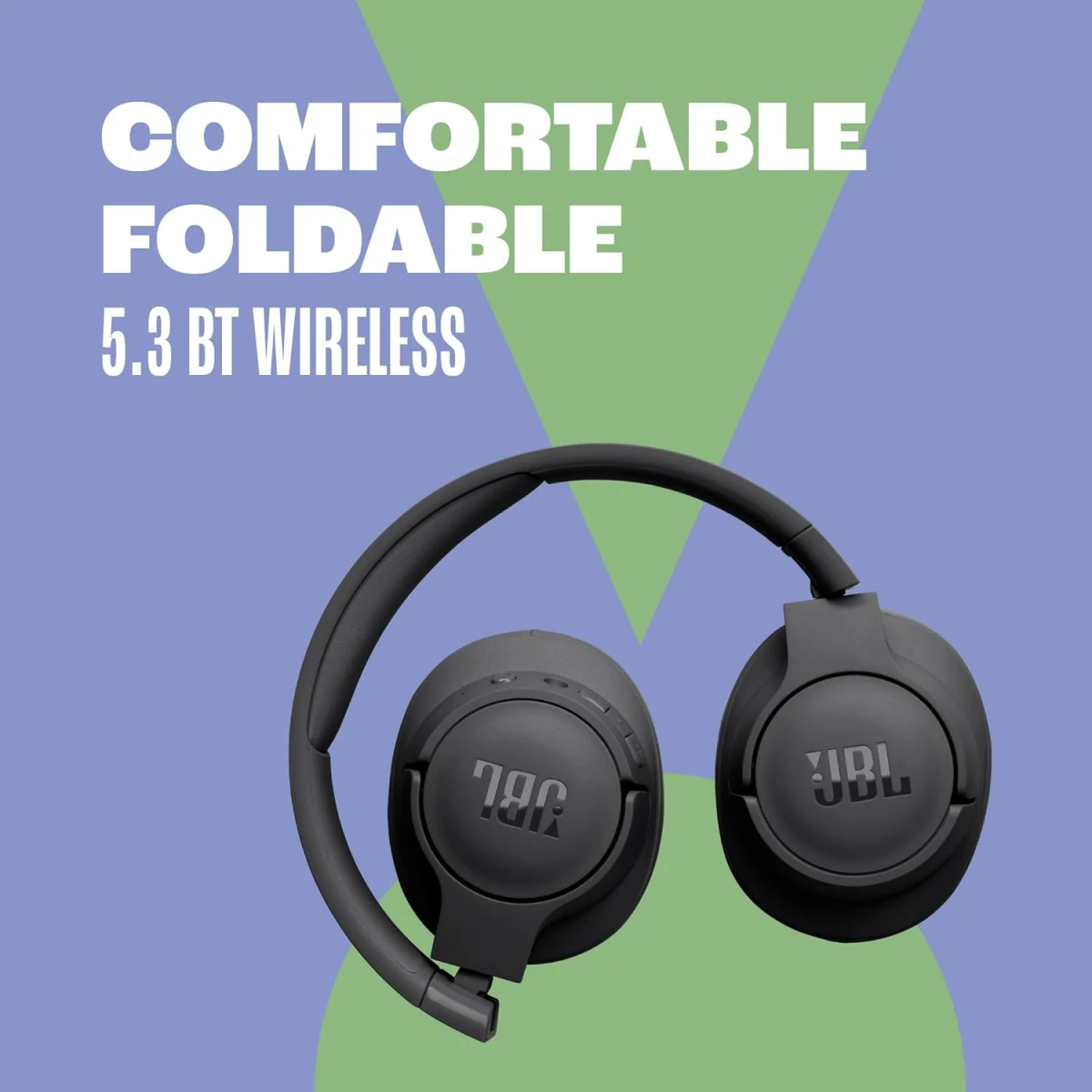 JBL Tune 720BT Wireless Over-Ear with JBL Pure Bass Sound Bluetooth 5.3 Up to 76H Battery Life & Speed Charge, Lightweight, Comfortable & Foldable Design - White