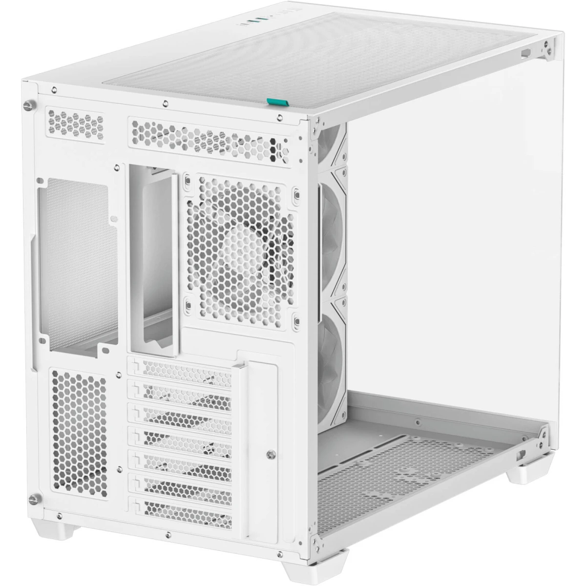 DeepCool CG530 4F Panoramic ATX Mid-Tower Case 4x Pre Installed Fans Dual Chamber, Support Back Connectors & Up to 2x 360mm +280mm Radiators, Front 2x USB3.0 , White