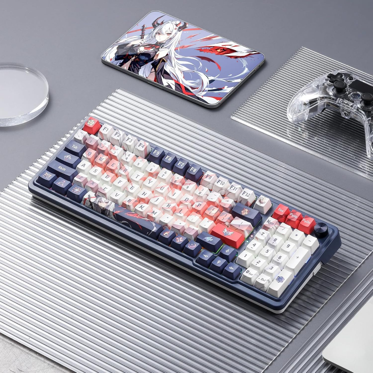 Redragon K686 PRO SE 98 Keys Wireless Gasket RGB Gaming Keyboard, 3-Mode Anime Mechanical Keyboard w/Hot-Swap Socket, Dedicated Knob Control & 5-Layer Noise Dampening, Custom Hi-Fi Linear Switch