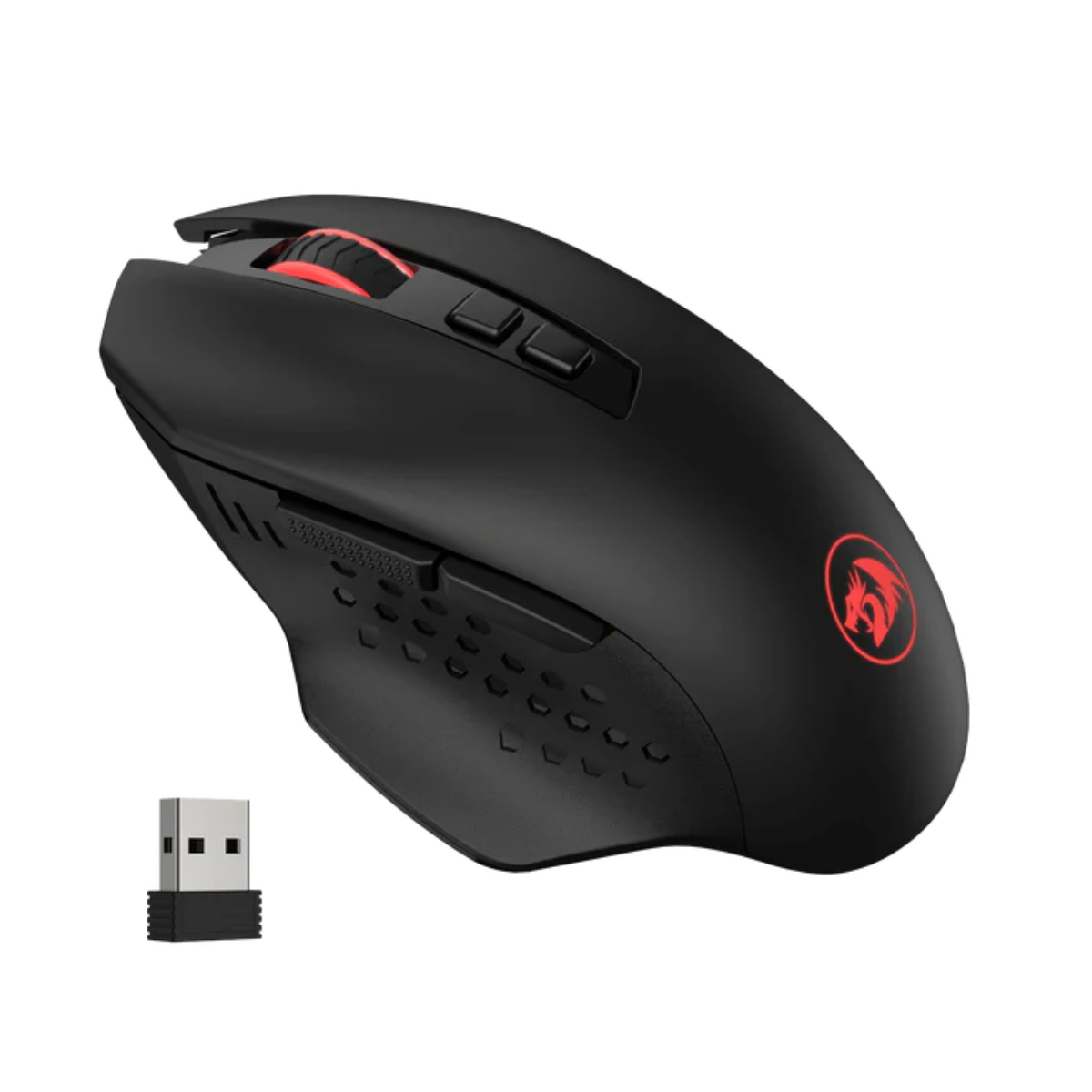 Redragon M656 Gainer Wireless Gaming Mouse, 4000 DPI 2.4Ghz Wireless Mouse w/ 5 DPI Levels, 7 Macro Buttons, Red LED Backlit & Pro Software/Drive Supported, for PC/Mac/Laptop