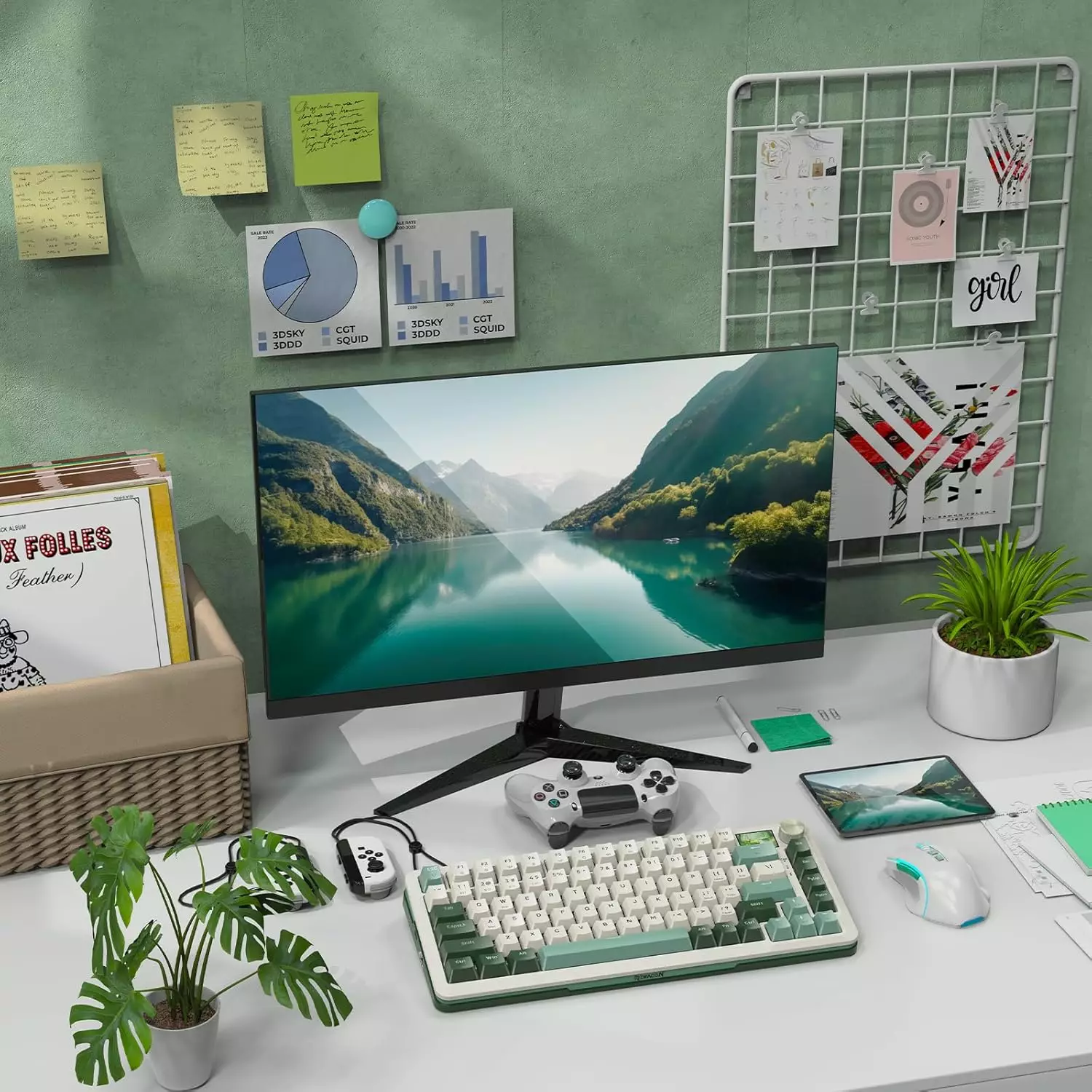 REDRAGON-K708-FLEKACT-PRO-RGB-Gaming-Mechanical-Keyboard-BT2.4GhzWired-3-Mode-Switch-Linear-White-Green-7.webp