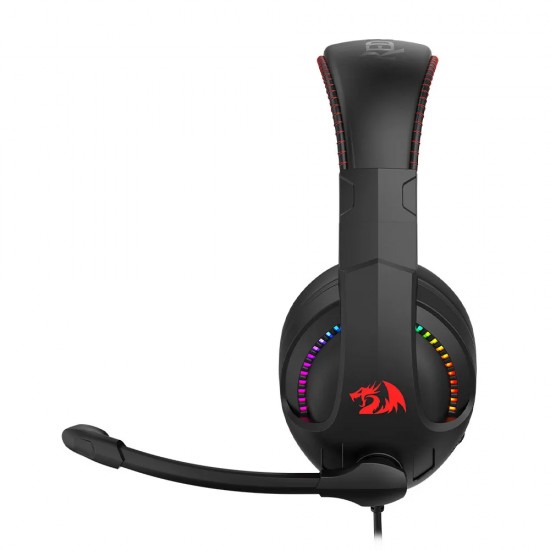 Redragon H211 Cronus Black Wired Gaming Headset, Stereo Surround Sound, Noise-Canceling Microphone, Dynamic RGB Backlight, 40 mm Drivers, Over-Ear Headphones Works for PC/PS5/XBOX/NS