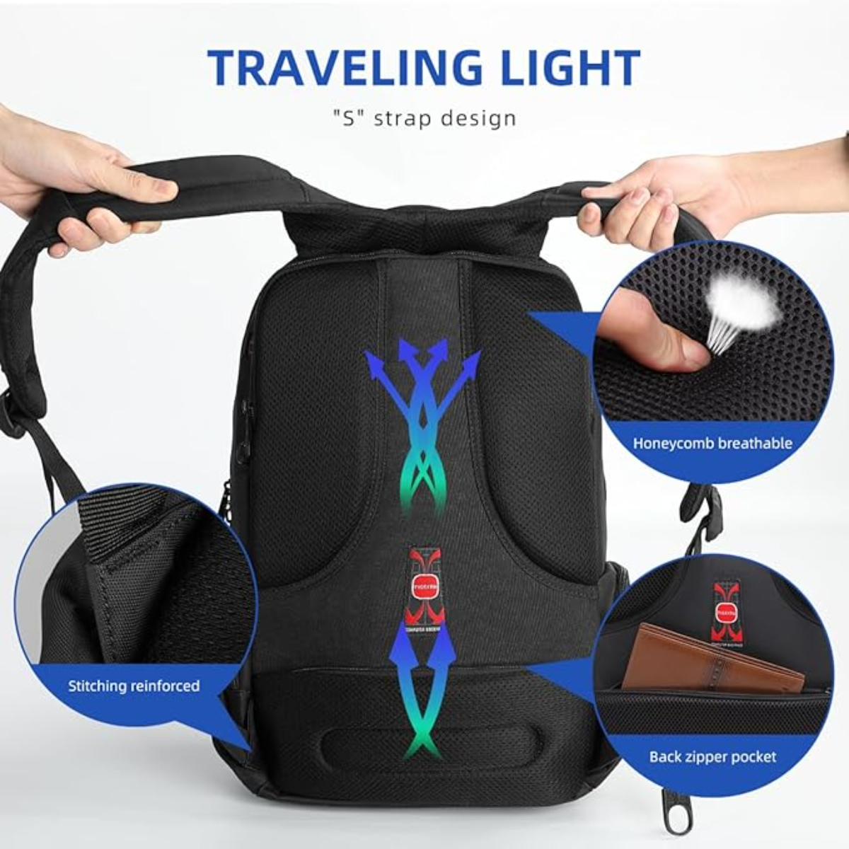 Tigernu T-B3140 Anti Theft 15.6 inch Laptop Office Backpack Bag