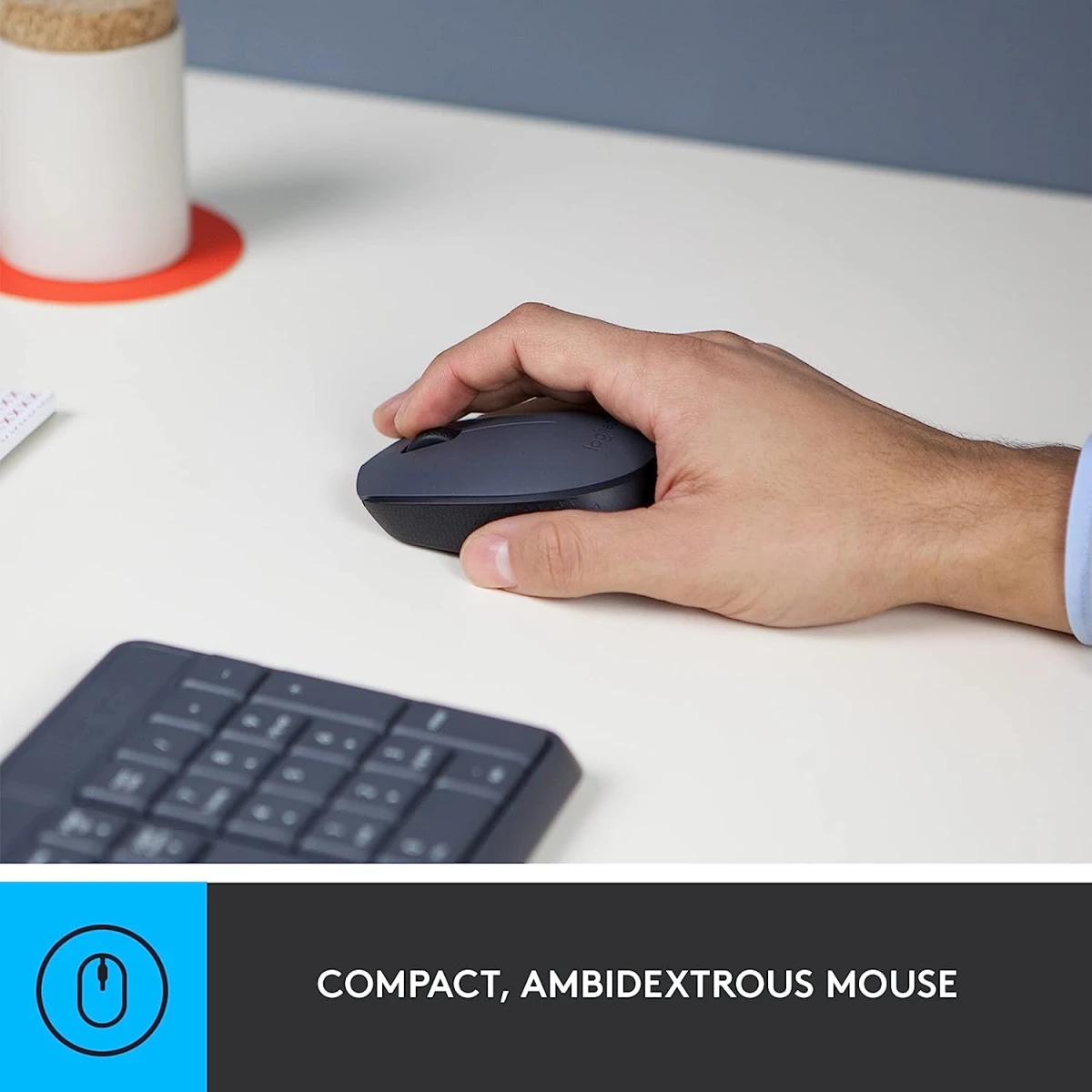 Logitech MK235 Wireless Keyboard & Mouse Combo for Windows Long Battery Life Arabic / English Layout - Black