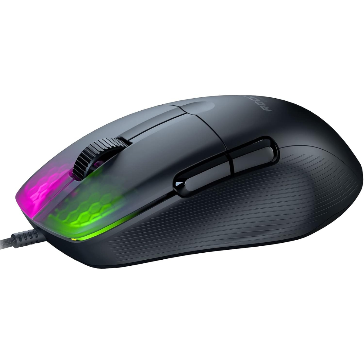 ROCCAT Kone Pro PC Gaming Mouse, Lightweight Ergonomic Design, Titan Switch Optical, AIMO RGB Lighting, Superlight Wired Computer Mouse, Titan Scroll Wheel, Honeycomb Shell, 19K DPI, Black