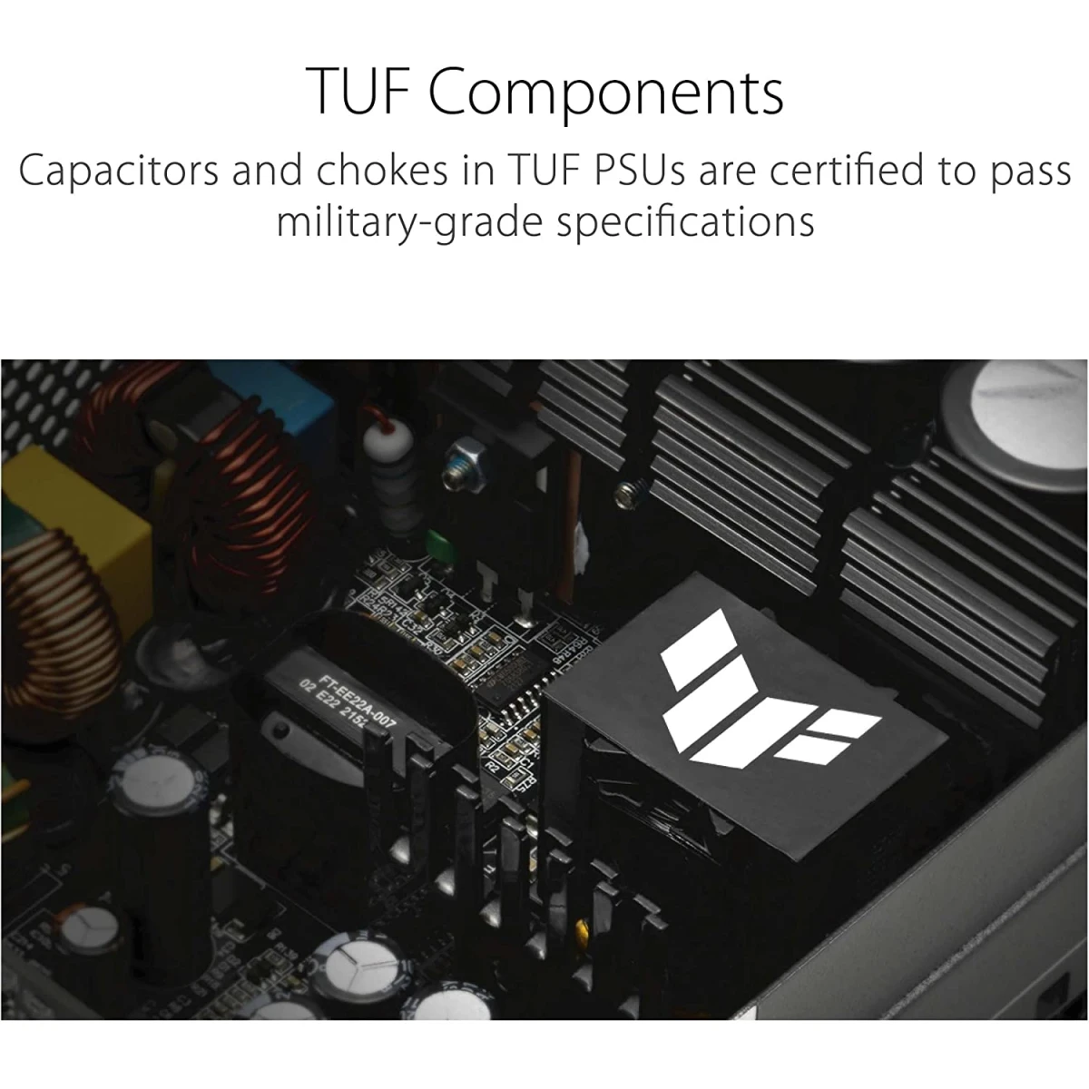ASUS TUF Gaming 750W Gold Fully Modular 80+ Gold Certified ATX 3.0 Military-Grade Components Dual Ball Bearing Axial-tech Fan PCB Coating