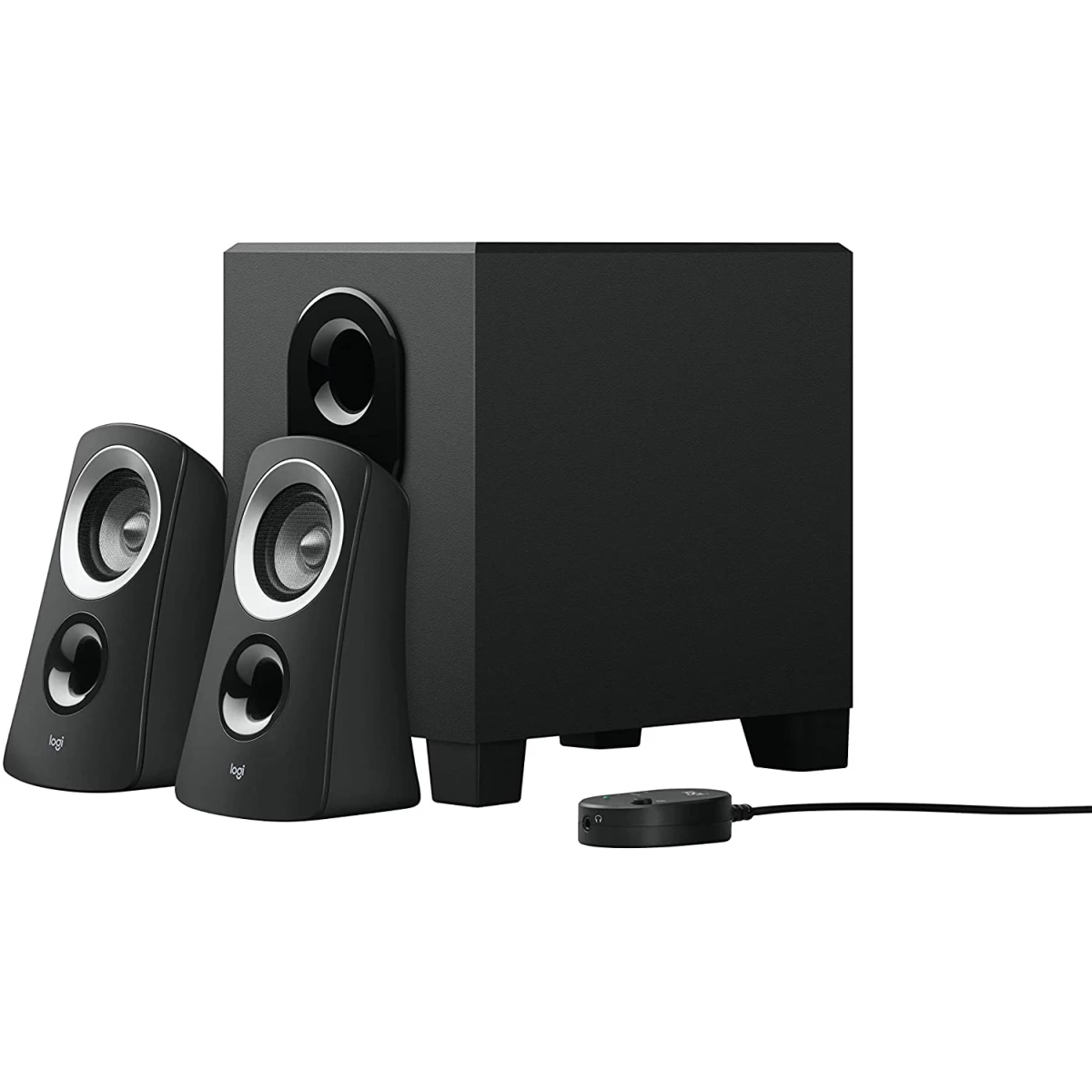 Logitech Z313 2.1 Multimedia Speaker System with Subwoofer, Full Range Audio, 50 Watts Peak Power, Strong Bass, 3.5mm Inputs, PC/PS4/Xbox/TV/Smartphone/Tablet/Music Player - Black