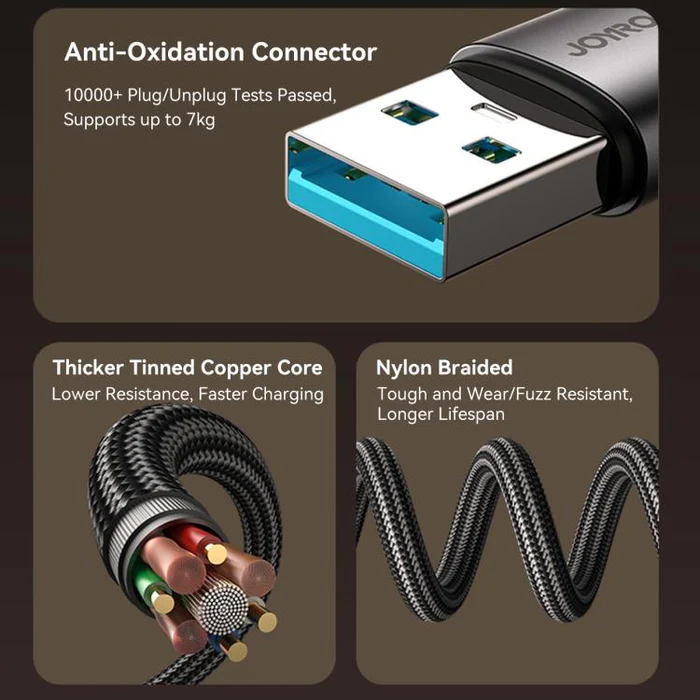 JOYROOM S-A56 USB to Lightning 3A 90° Fast Charging Cable 1.2m