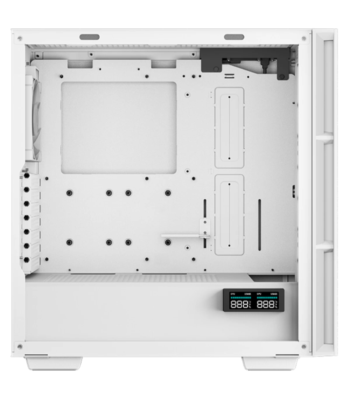 Deepcool CH560 Digital Mid Tower High Air Flow w/ 3x140mm + 1x120mm ARGB Fans Real-time Dual Status Digital Display - White