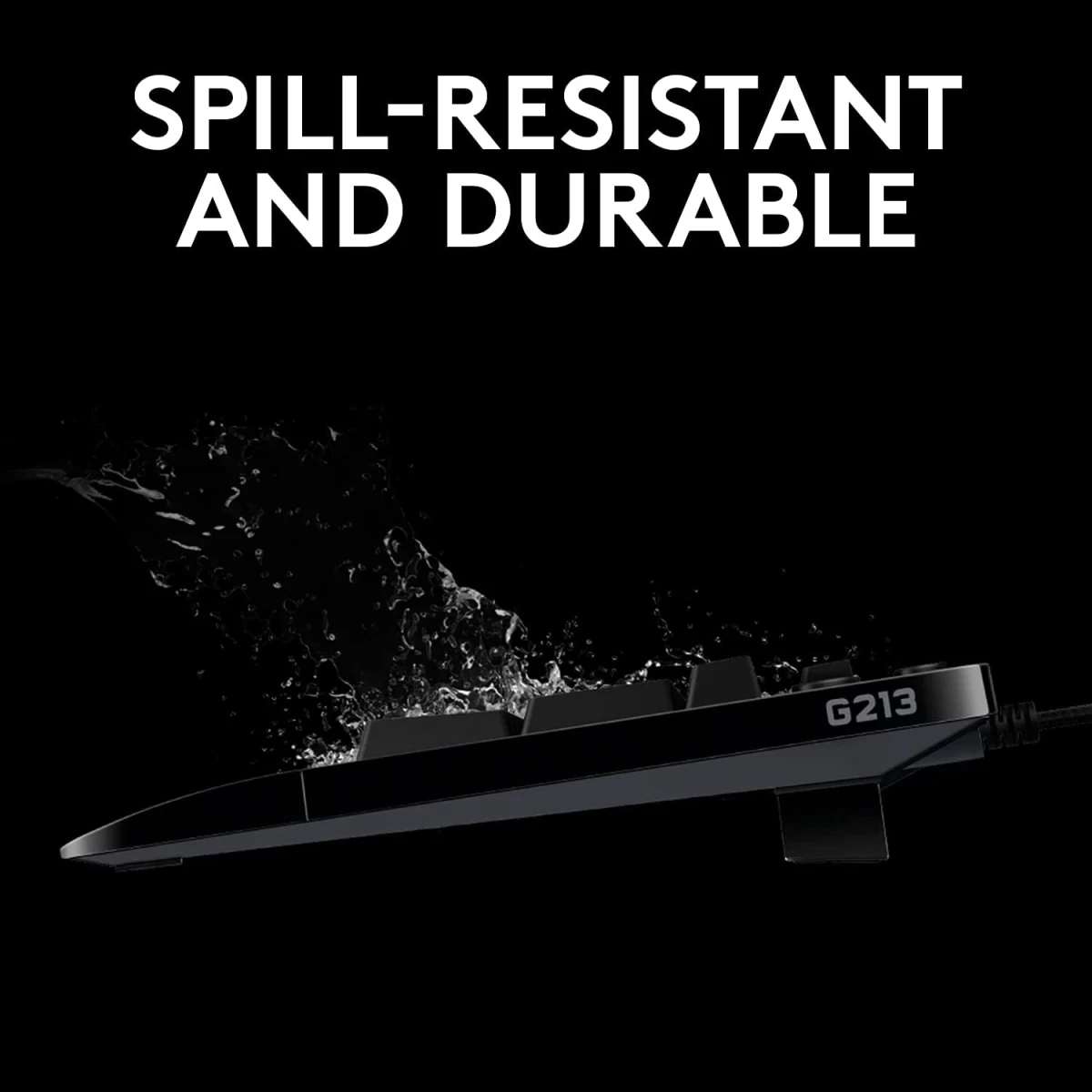 Logitech G213 Wired Dedicated Media Controls 16.8 Million Lighting Colors Backlit Keys Spill-Resistant & Durable Design - Black
