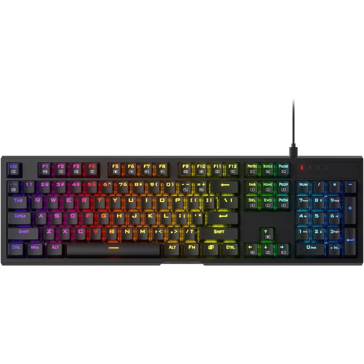 Redragon K670 RGB Backlit Gaming Keyboard, 104 Keys Hot-Swap Mechanical Keyboard, Upgraded Socket, Quiet Linear Red Switch