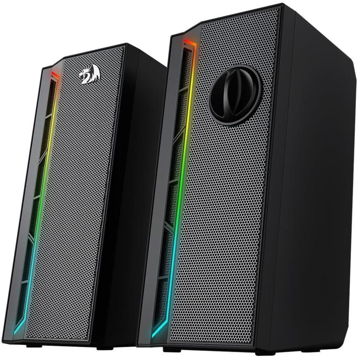 Redragon GS580 Calliope RGB Desktop PC Speakers,2.0 Channel Enhanced Sound and Volume Control with 3.5mm Cable-Black