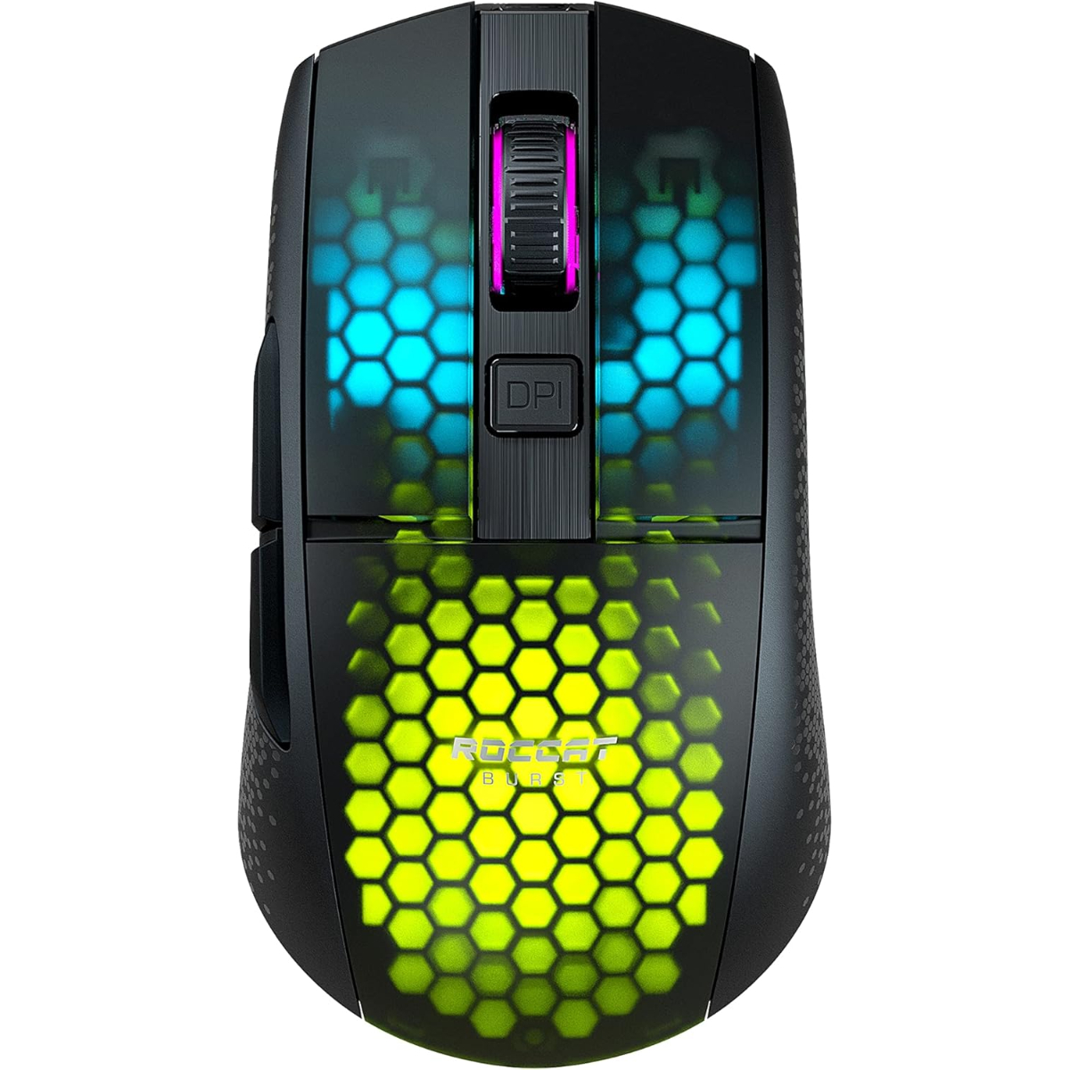 ROCCAT Burst Pro Air Lightweight Symmetrical, Wireless RGB Gaming Mouse with 19K DPI Optical Owl-Eye Sensor, Optical Switches, Titan Wheel, 81-Gram Weight – Black