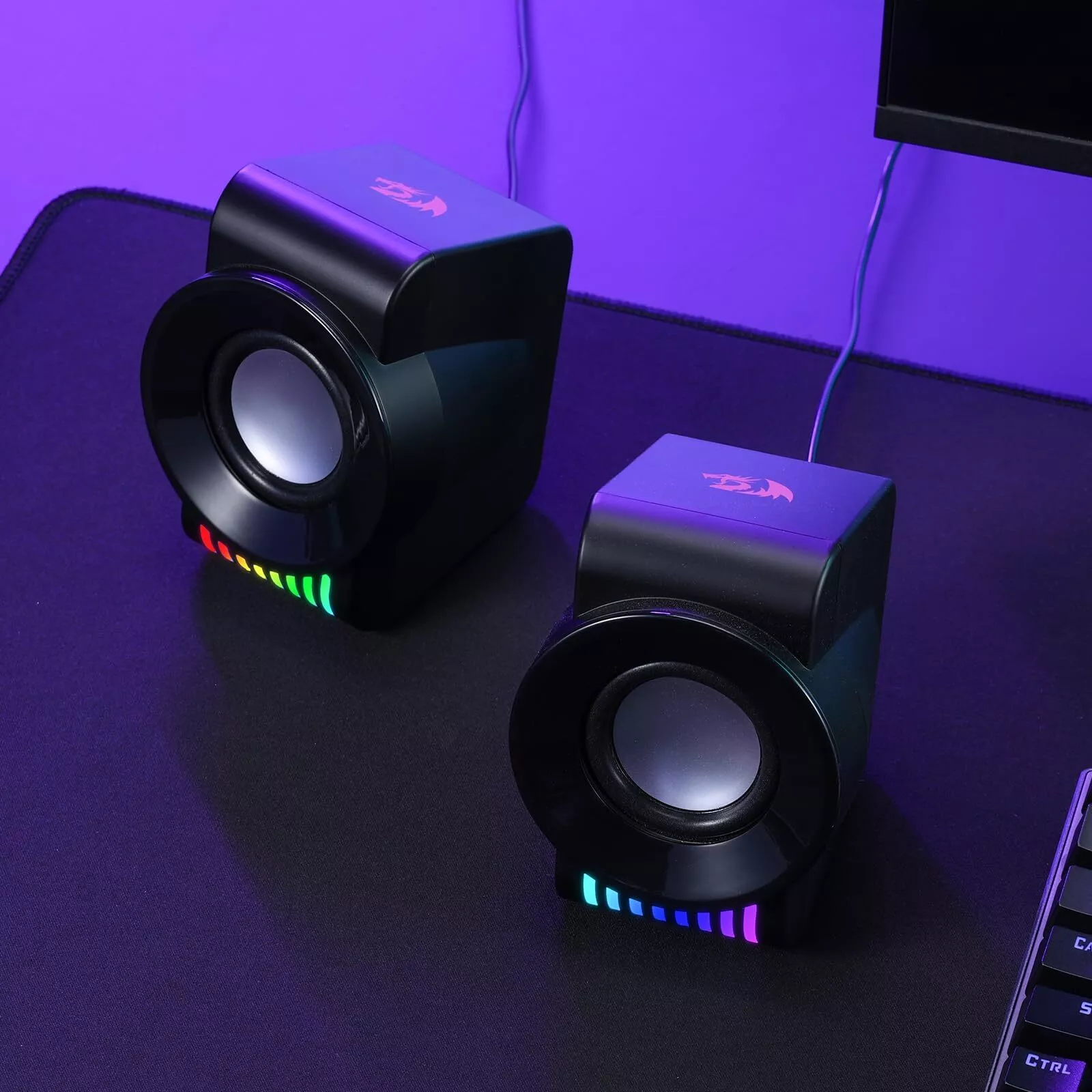 Redragon GS514 PC Gaming Speaker 2.0 Channel Stereo Desktop Computer Speaker ...