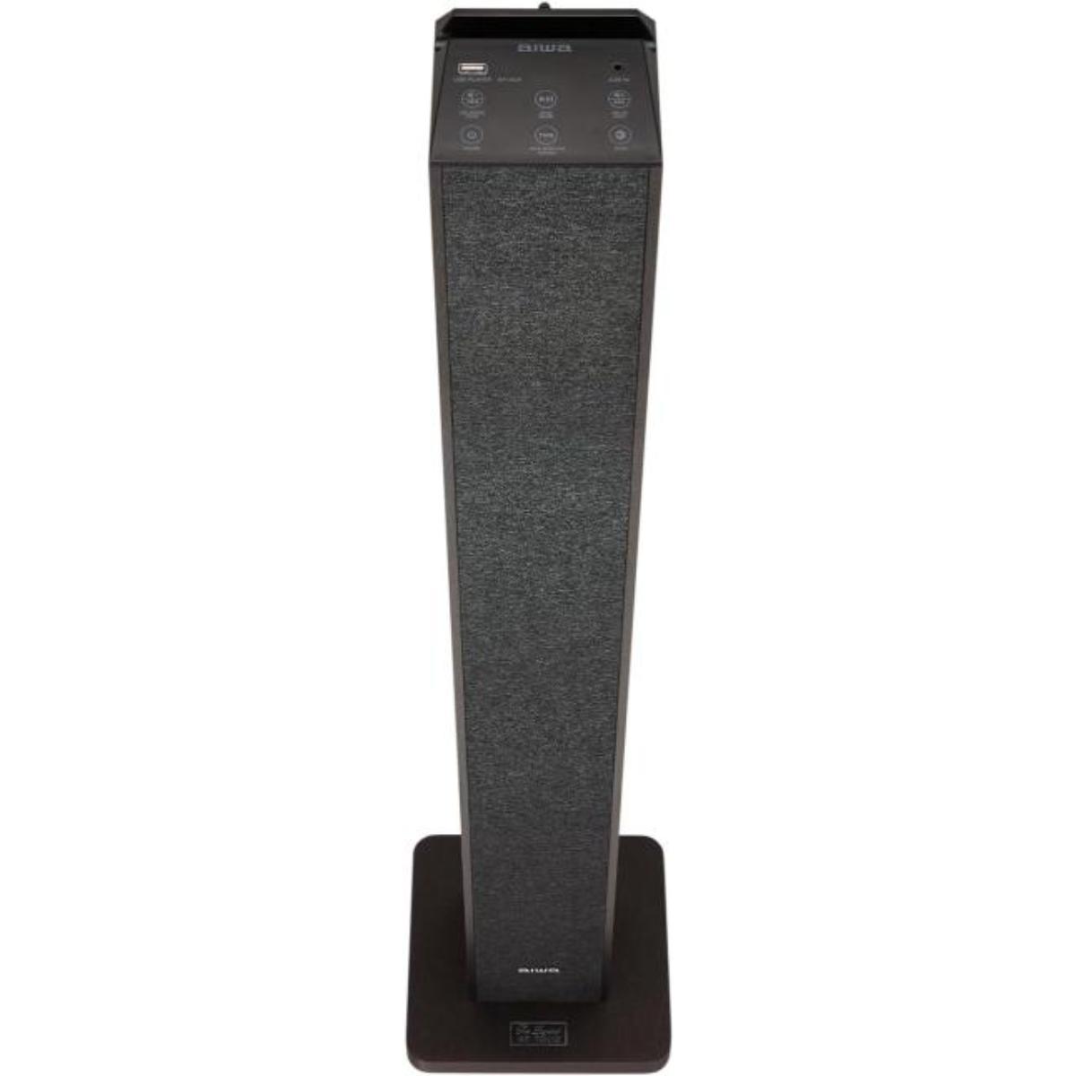 Aiwa TSBT-270BK: True Wireless Bluetooth Sound Tower (50W, Bluettoh 5.0, True Wireless Stereo, USB MP3 Player, Audio-In) Colour: Black