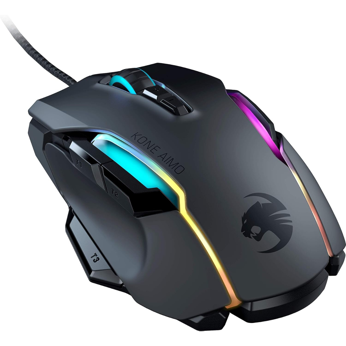 Roccat Kone AIMO Gaming Mouse (High Precision, Optical Owl-Eye Sensor (100 to 16.000 DPI), RGB Aimo LED Illumination, 23 Programmable Keys, Designed in Germany) Black