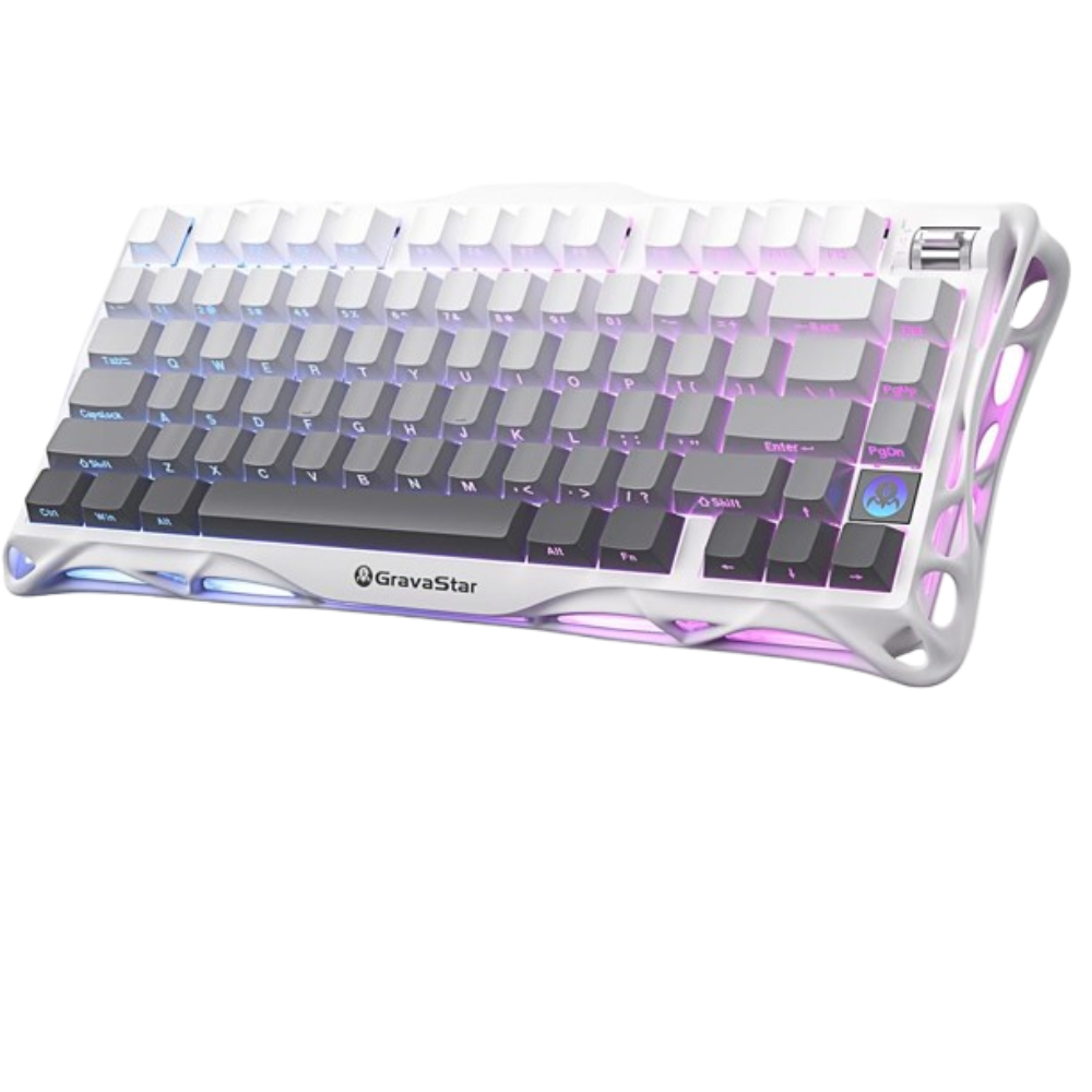 GravaStar Mercury K1 75% Wireless Mechanical Gaming Keyboard, Aluminum Alloy Exoskeleton Design, Gasket Custom Keyboard Hot-Swap Socket, Linear Switches, RGB Backlit
