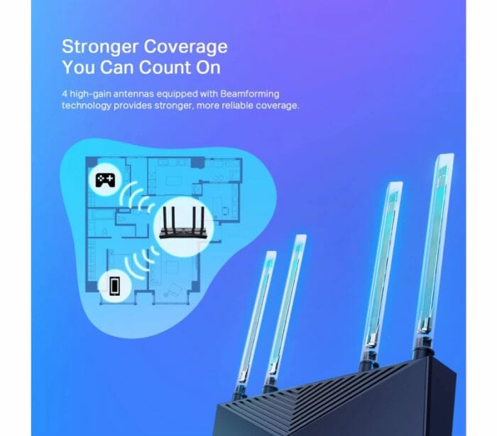 TP-Link Archer AX23 AX1800 WiFi 6 Smart WiFi Dual Band Gigabit Wireless Long Range Coverage