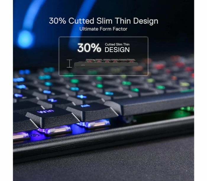 Redragon K622 Horus TKL RGB Mechanical Wired w/Low Profile Keycaps Dedicated Media Control & Linear Red Switch