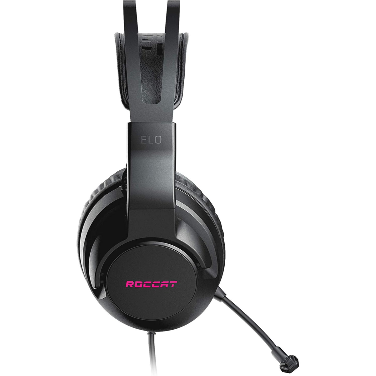 ROCCAT Elo 7.1 USB PC Gaming Headset, Surround Sound with AIMO RGB Lighting, Wired Computer Headphones, Detachable Noise Cancelling Microphone, Lightweight, 50mm Drivers - Black
