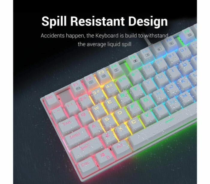 Redragon K552 KUMARA 87 Keys Mechanical Gaming Keyboard RGB LED Backlit Wired - White