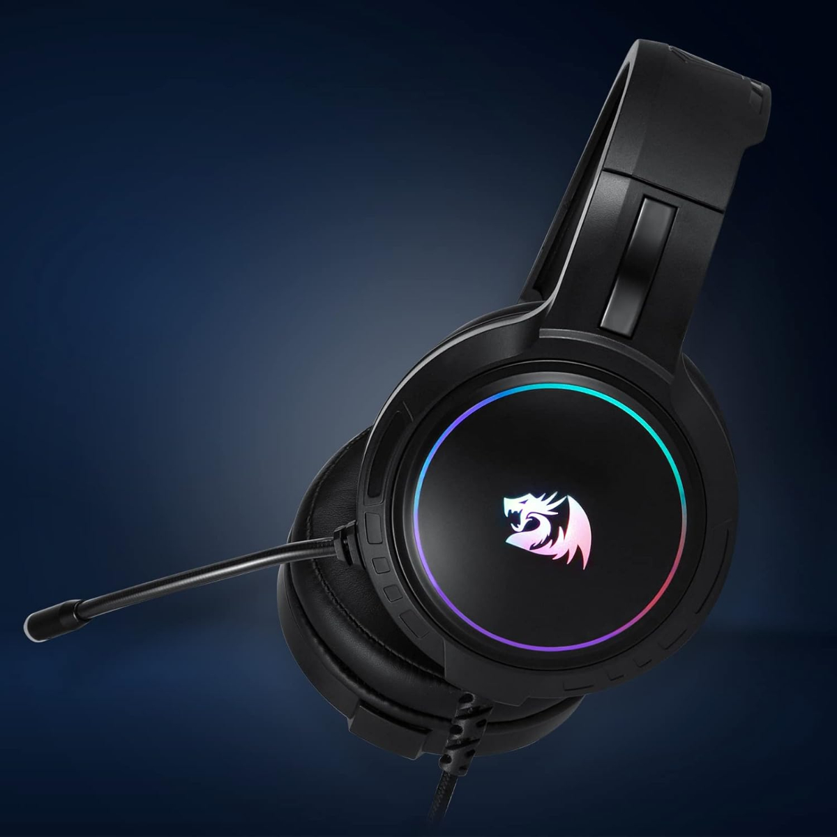 Redragon H270 RGB Gaming Headset with Microphone, Wired, Compatible with Xbox One, Nintendo Switch, PS4, PS5, PC, Laptops and Nintendo Switch (Black)