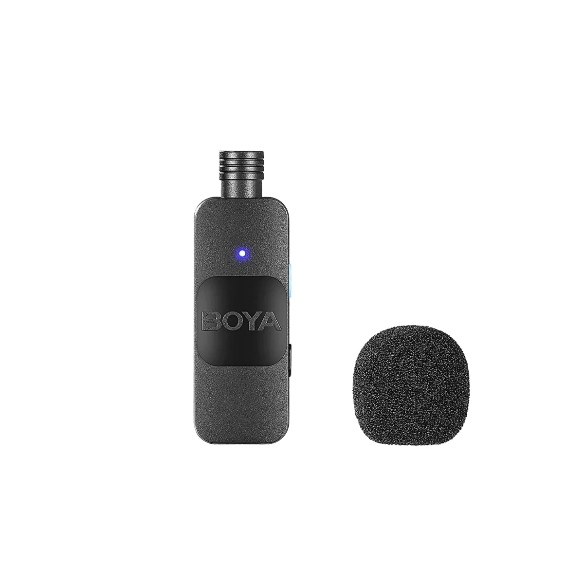 Boya BY-V10 2.4 ghz Omnidirectional Wireless Microphone System with a Transmitter & Receiver for Type-C Devices & Android. for Vlog, Social Media, YouTube Content with Rechargeable Battery. 50m Range - Black