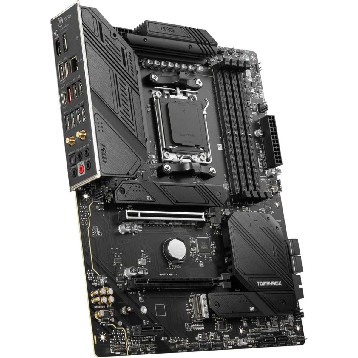 MSI MAG B650 Tomahawk WiFi Gaming Motherboard (AMD Ryzen 9000/8000/7000 Series Processors, AM5, DDR5, PCIe 4.0, M.2, SATA 6Gb/s, USB 3.2 Gen 2, HDMI/DP, Wi-Fi 6E, Bluetooth 5.3, 2.5Gbps LAN, ATX)
