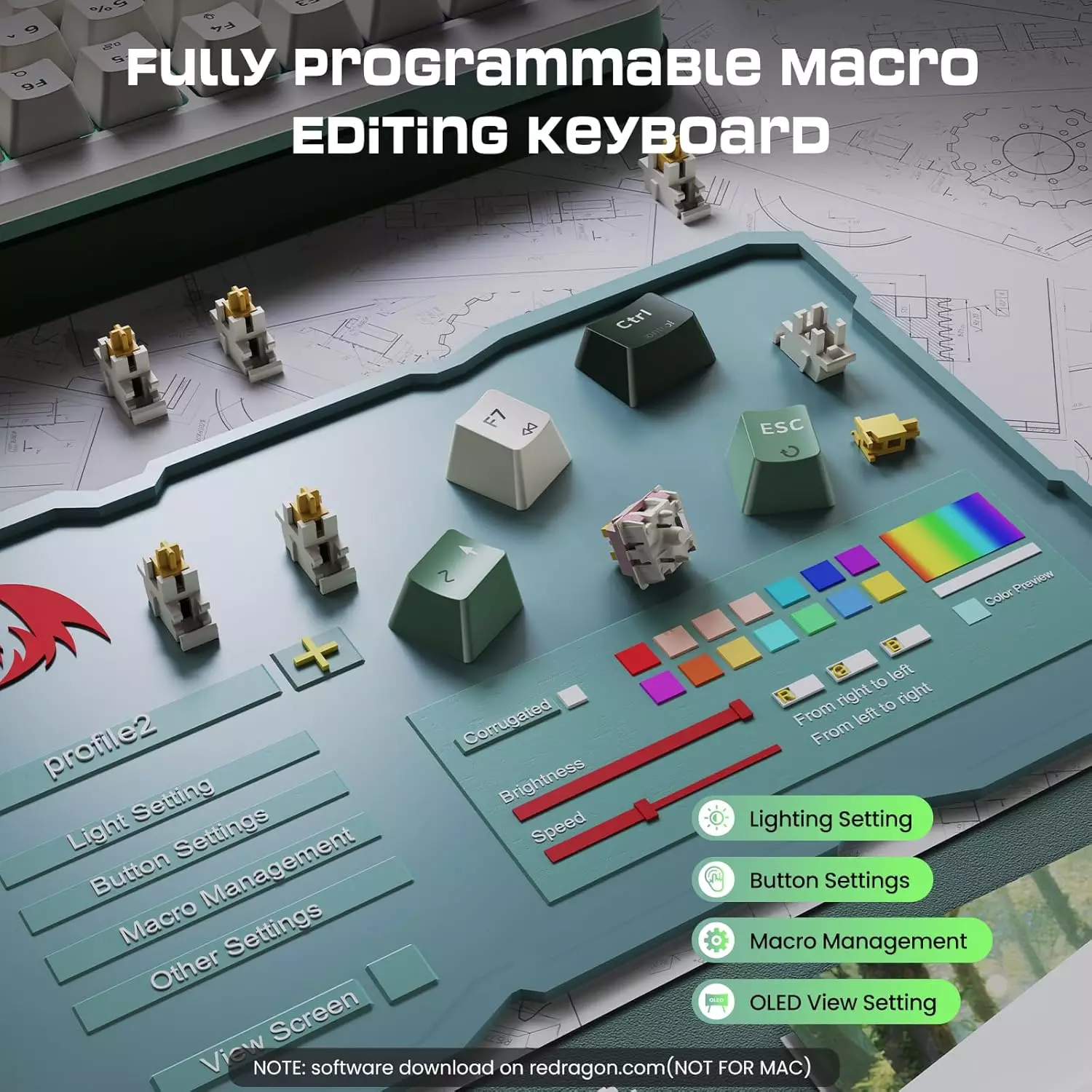 REDRAGON-K708-FLEKACT-PRO-RGB-Gaming-Mechanical-Keyboard-BT2.4GhzWired-3-Mode-Switch-Linear-White-Green-4.webp