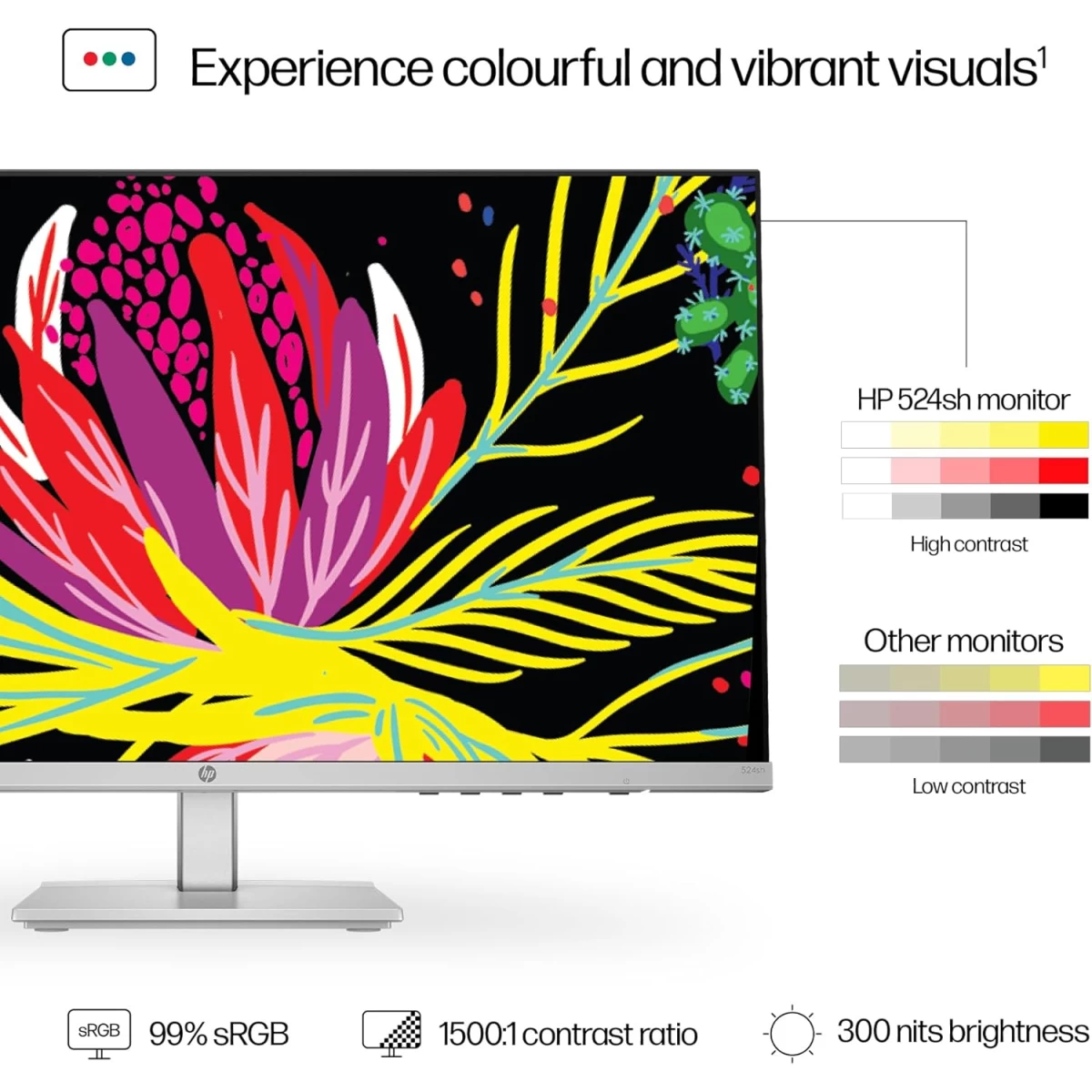 HP 527sh 27" Ultraslim IPS Full HD 100Hz True-Color Low-Blue Light Filter w/ 99% sRGB 300 nits & High Adjustable High Stand - Silver & Black