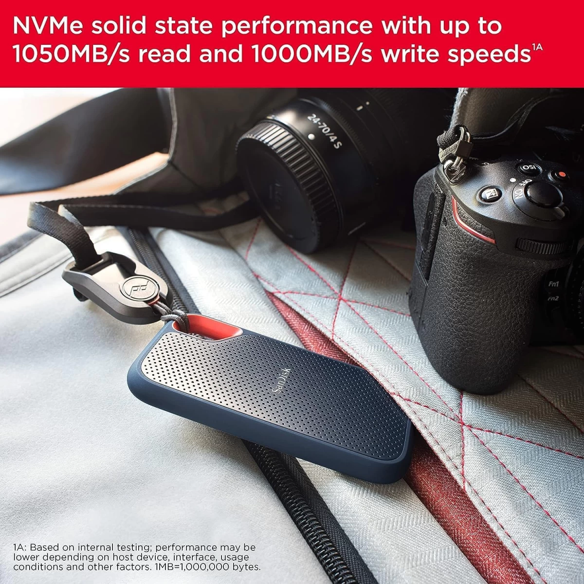 SanDisk 2TB Extreme V2 Portable SSD Up to 1050MB/s USB-C USB 3.2 Gen 2 External Solid State Drive