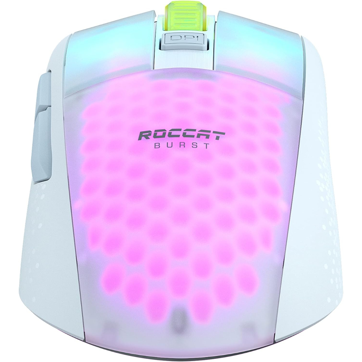 ROCCAT Burst Pro Air Lightweight Symmetrical Wireless RGB Gaming Mouse with 19K DPI Optical Owl-Eye Sensor, Optical Switches, Titan Wheel, 81-Gram Weight White