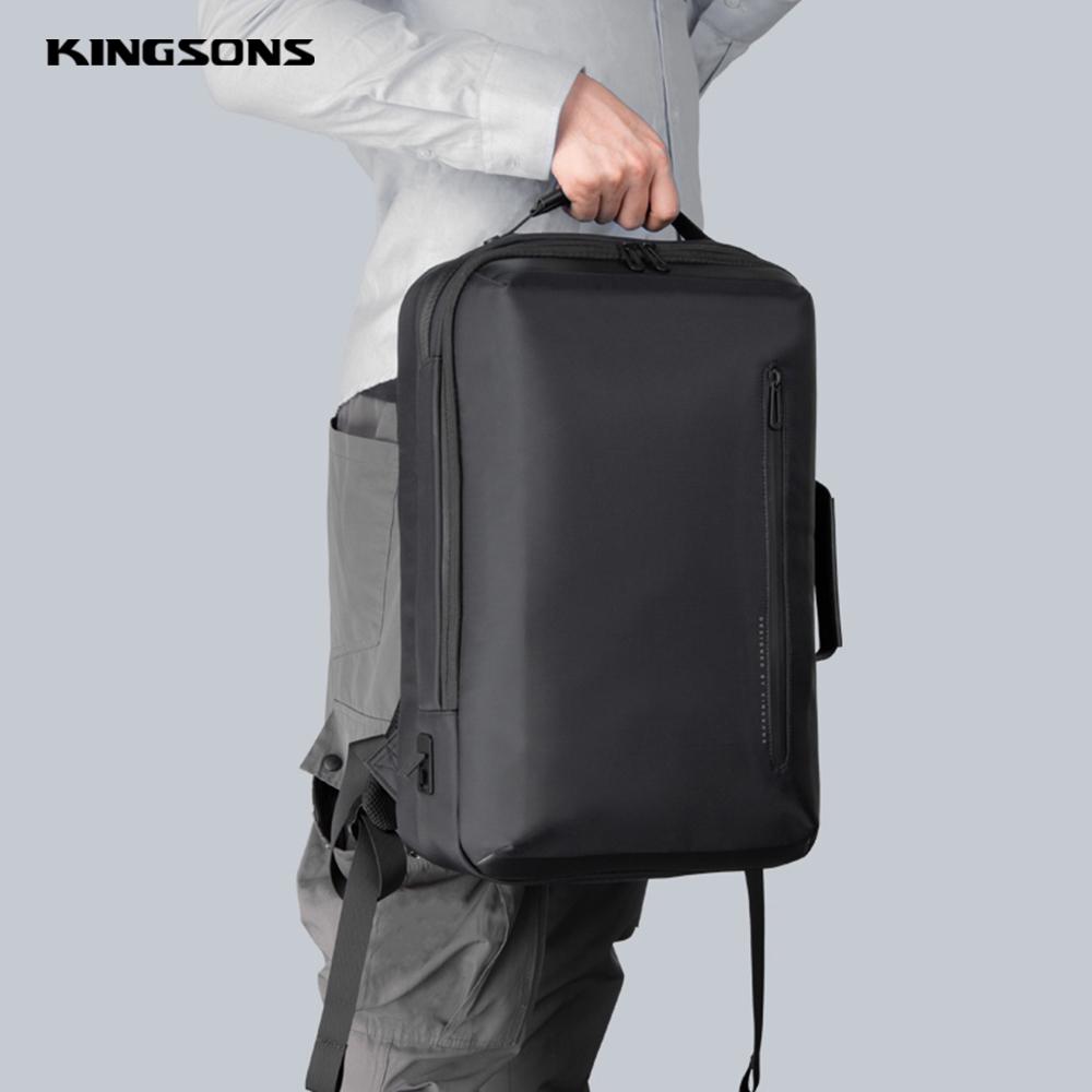 Kingsons KS3223W Laptop Waterproof Backpack 15.6 Inch with Charging Port