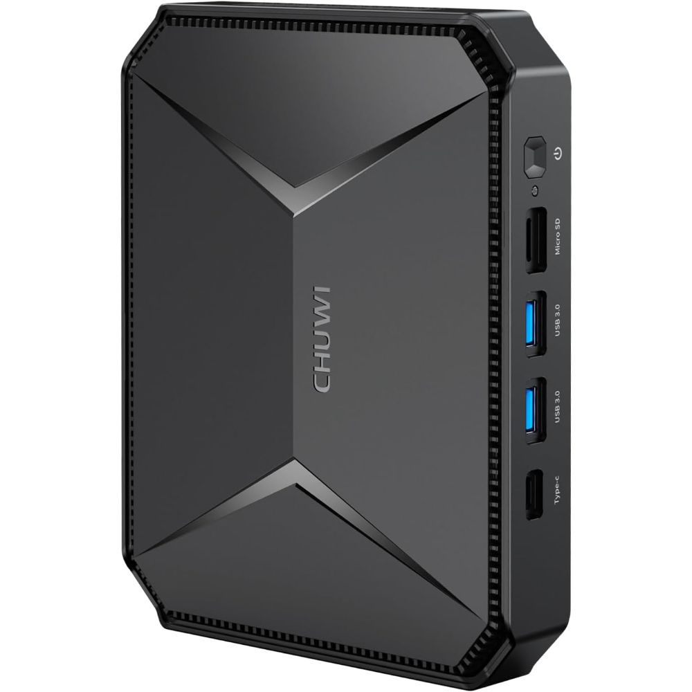 CHUWI Mini PC HeroBox, Intel N100(Up to 3.4GHz,TDP 13W), 8GB LPDDR5 256GB M.2 SSD, Windows 11 Mini Computer, 4K Dual Display/WiFi 6 /BT5.2 /RJ45 Ethernet/VESA/USB 3.0/VGA/HDMI