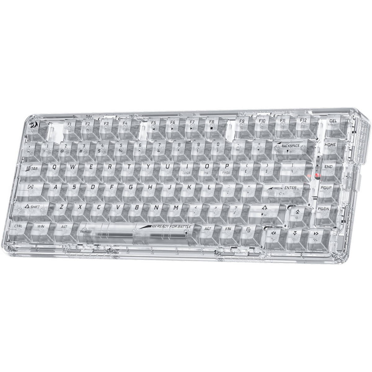 Redragon Elf Pro K649 Gasket 78% 82-Keys Mechanical Gaming Keyboard, Transparent Linear Switch, Hot-Swappable, USB-C Wired, BT 3.0/5.0 & 2.4Ghz Connectivity, 3000mAh Battery, White | K649CT-RGB-PRO