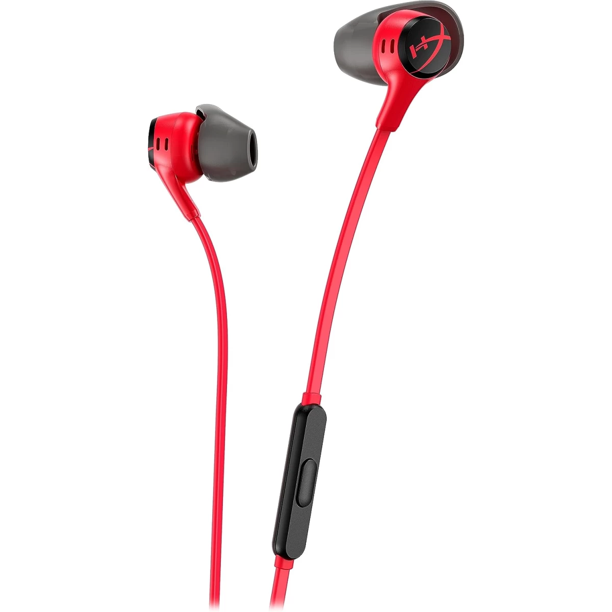 HyperX Cloud Earbuds II Gaming Headphones w/ Built-in Mic & Mobile Multifunction Button - Red