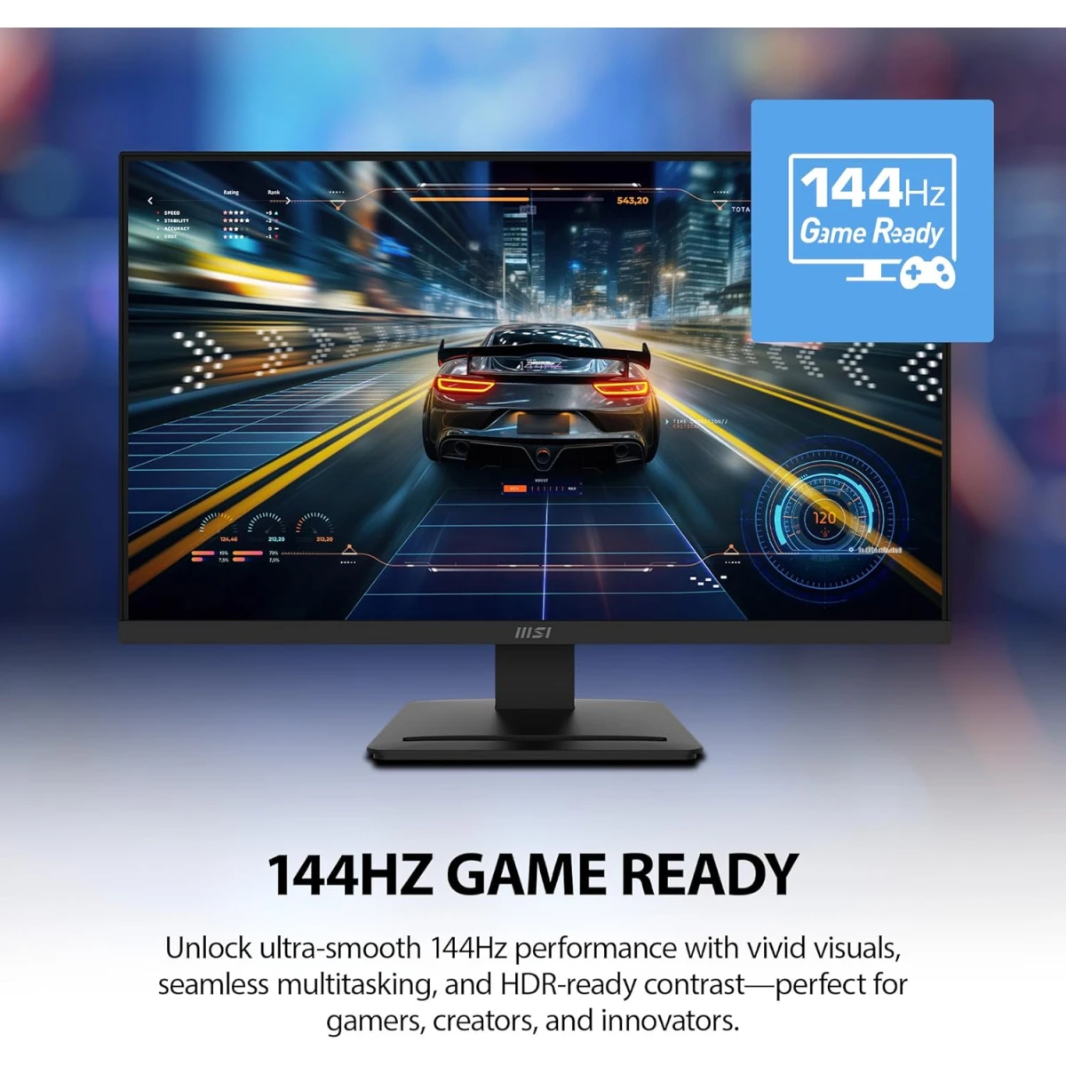MSI PRO MP273 E14A 27" IPS Full HD 144Hz 1ms Less Blue Light PRO VESA Mountable Built-in Speakers Tilt-Adjustable HDMI & DP - Black hover