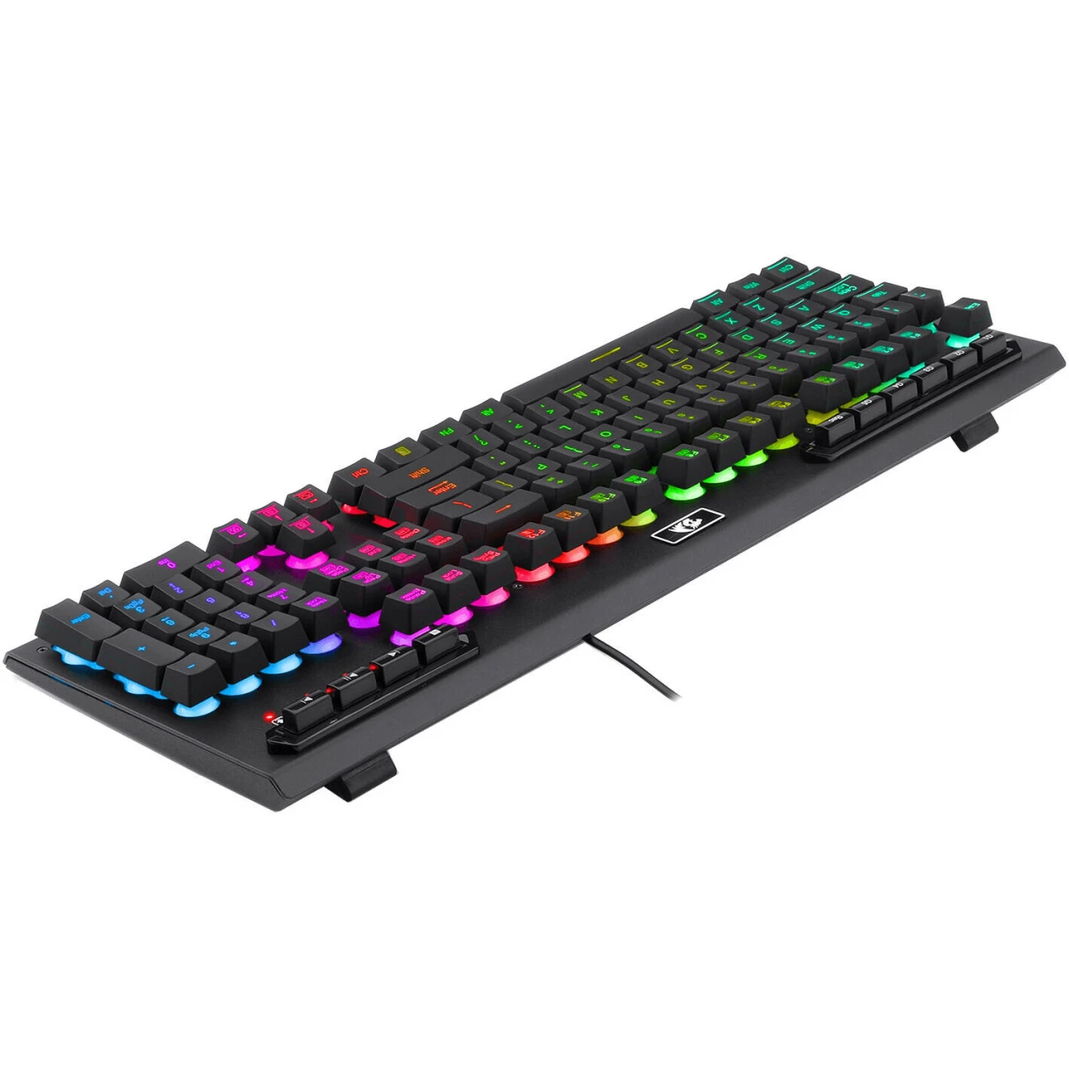 Redragon K513 RGB Membrane Gaming Keyboard, Standard 104 Keys Linear Mechanical-Feel Keyboard w/ 5 Extra On-Board Macro G Keys, Dedicated Media Control, Solid Metal Top Case - Black