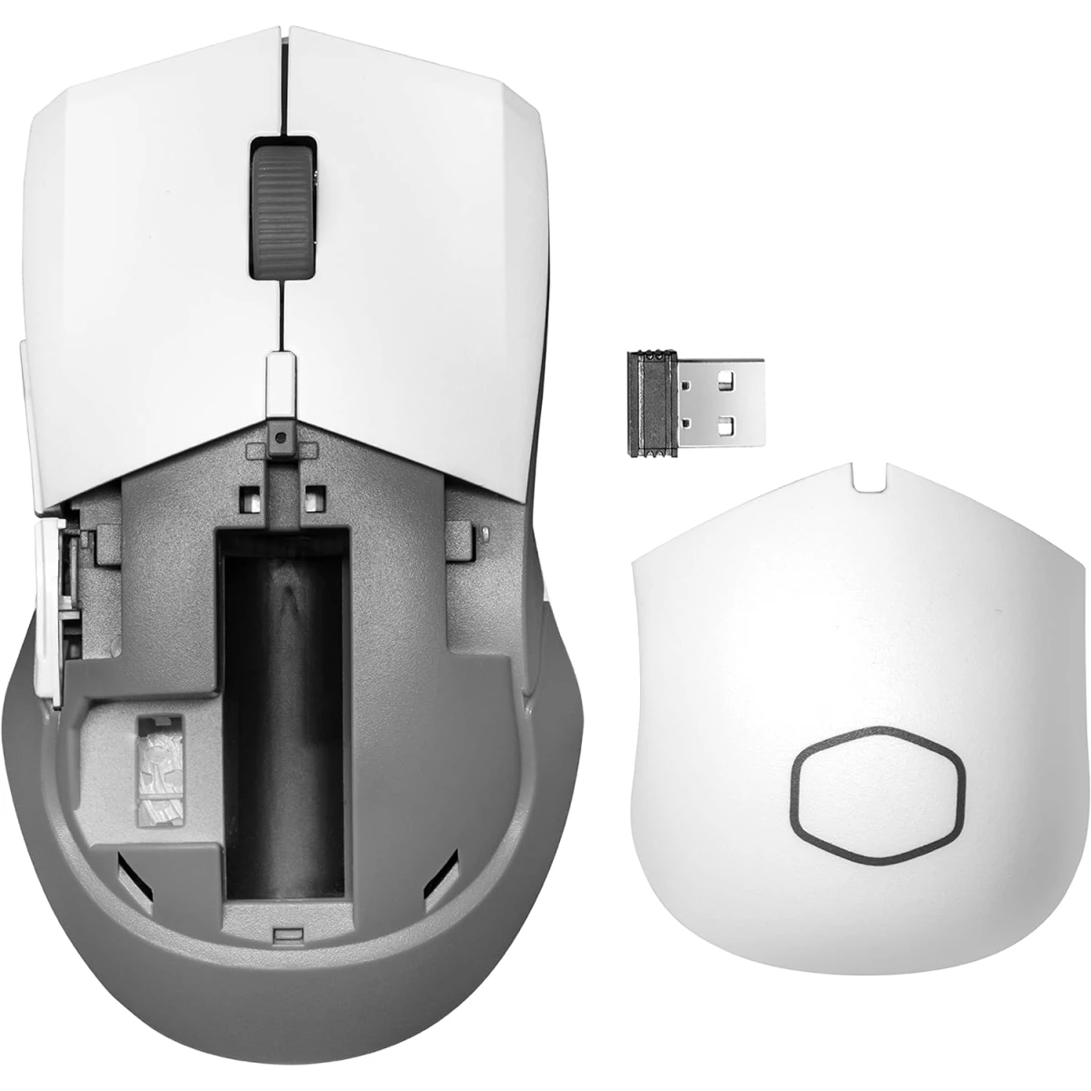 Cooler Master MM311 Wireless Gaming Mouse Adjustable 10,000 DPI Palm|Claw Grip PixArt Optical Sensor PTFE Feet RGB Lighting - White