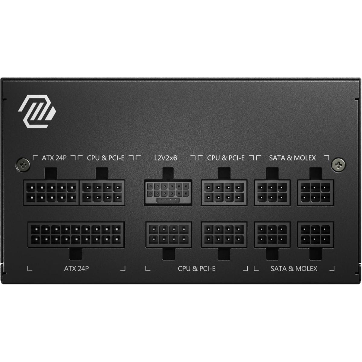 MSI MAG A750GL PCIE5, Fully Modular Compact Gaming 750W Power Supply, 80+ Gold, ATX 3.1 & PCIe 5.1 Ready, Native Dual-Color 12V-2x6 Cable