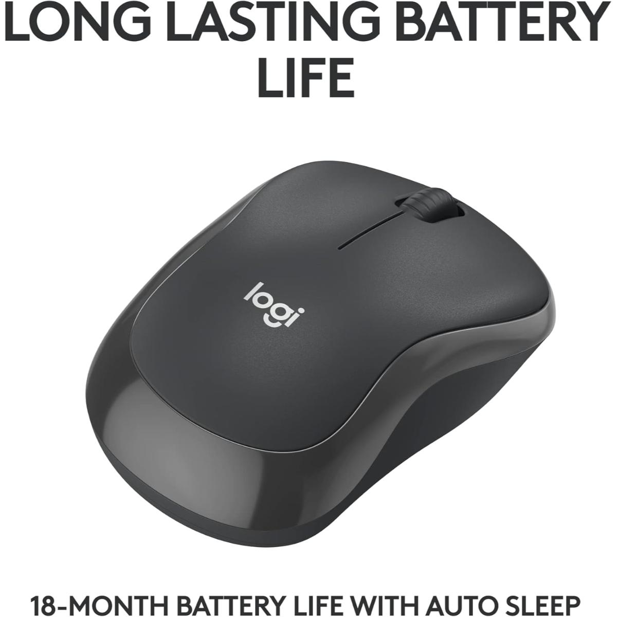 Logitech M240 Silent Bluetooth Mouse, Wireless, Compact, Portable, Smooth Tracking, 18-Month Battery, for Windows, macOS, ChromeOS, Compatible with PC, Mac, Laptop, Tablets-Black