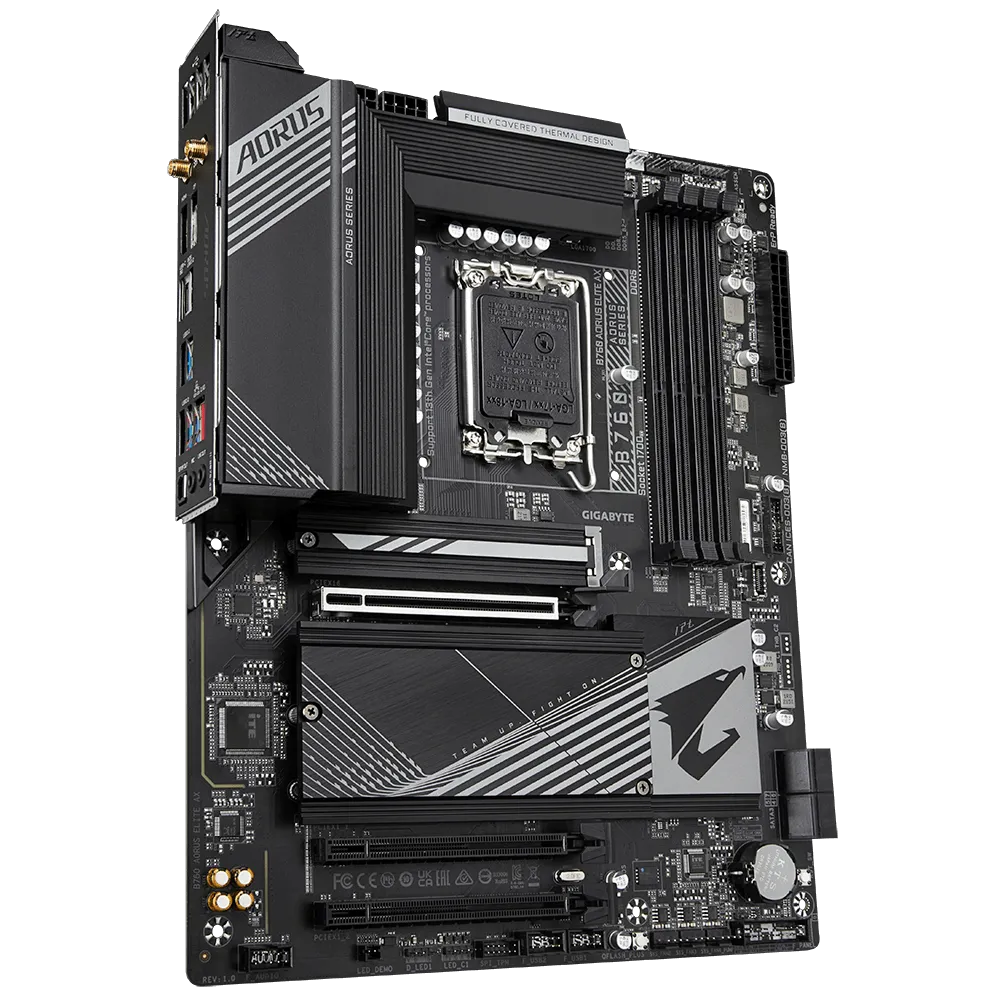GIGABYTE B760 AORUS ELITE, Intel 13th 12th Series, LGA 1700/DDR4/PCIe 4.0/3xM.2 - ATX Gaming MotherBoard